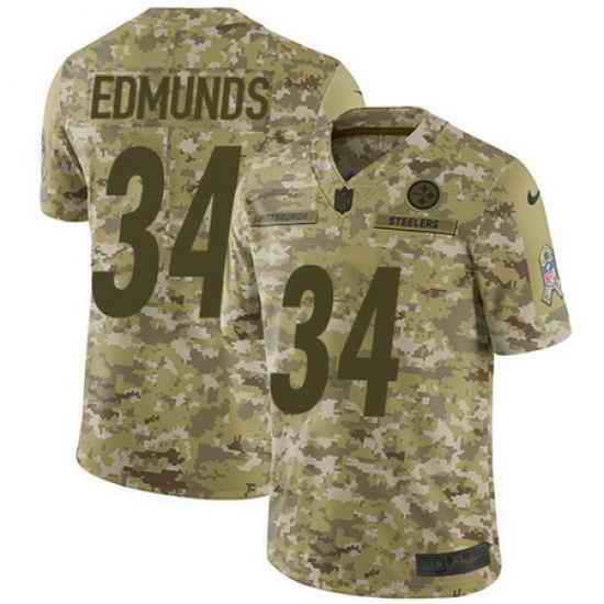 Nike Steelers #34 Terrell Edmunds Camo Mens Stitched NFL Limited 2018 Salute To Service Jersey